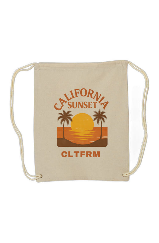 “Sunset Carry-All” Canvas Drawstring Backpack